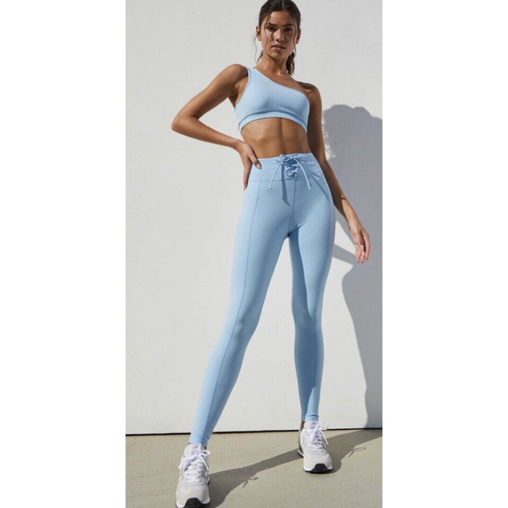 New LA Hearts By PacSun Blue Active Lace Up Leggings Size XL